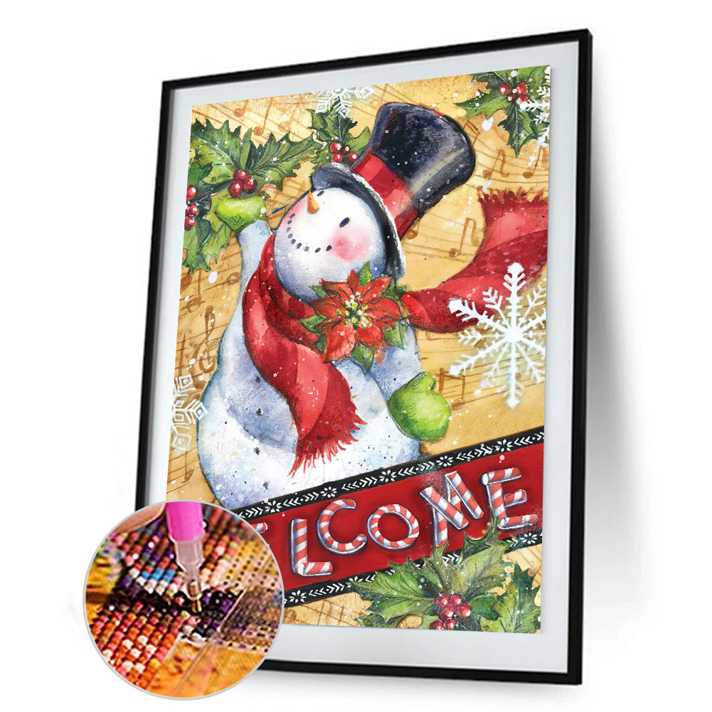 Christmas Snowman - Full Round Drill Diamond Painting 30*40CM