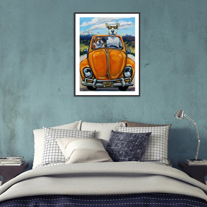 Driving Dogs - Full Round Drill Diamond Painting 30*40CM