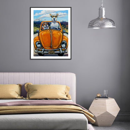 Driving Dogs - Full Round Drill Diamond Painting 30*40CM