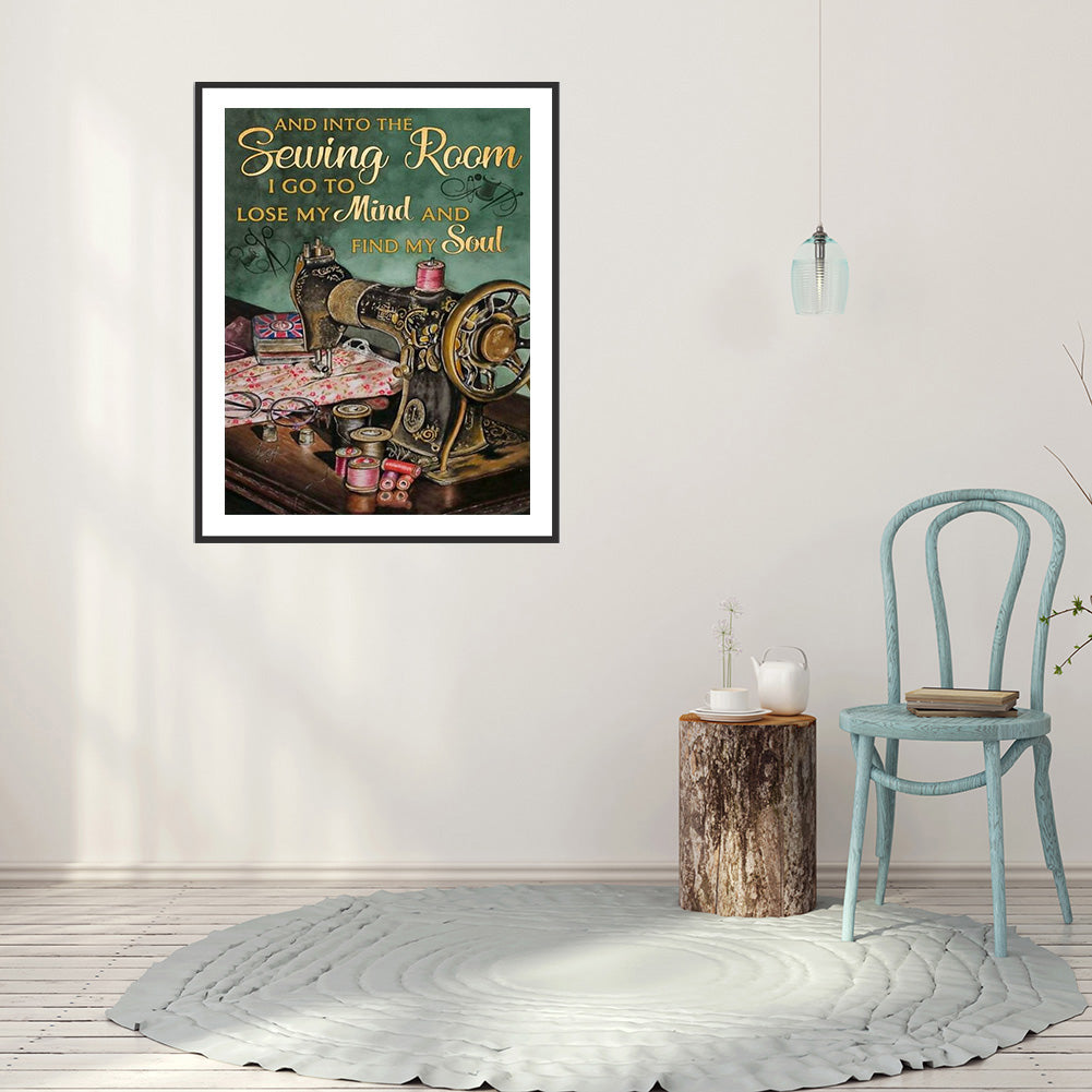 Sewing Machine - Full Round Drill Diamond Painting 40*50CM