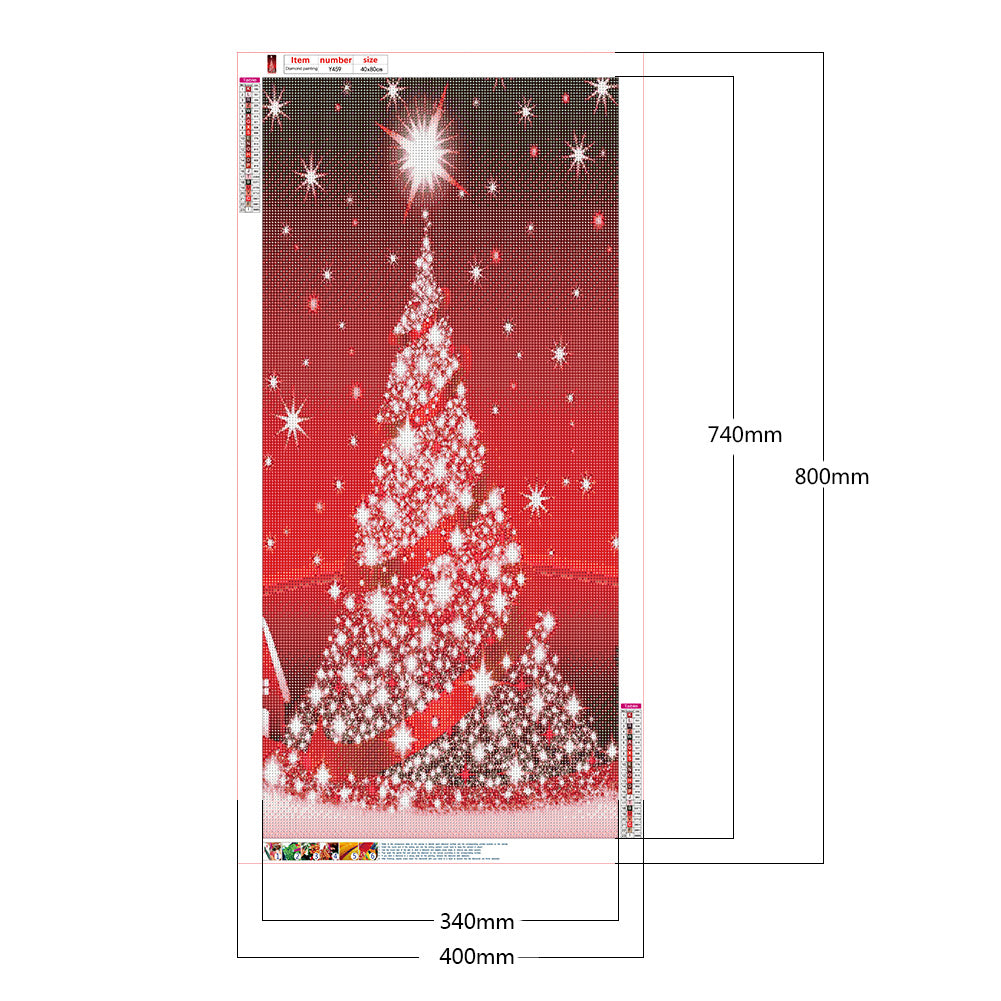 Christmas Tree - Full Round Drill Diamond Painting 40*80CM