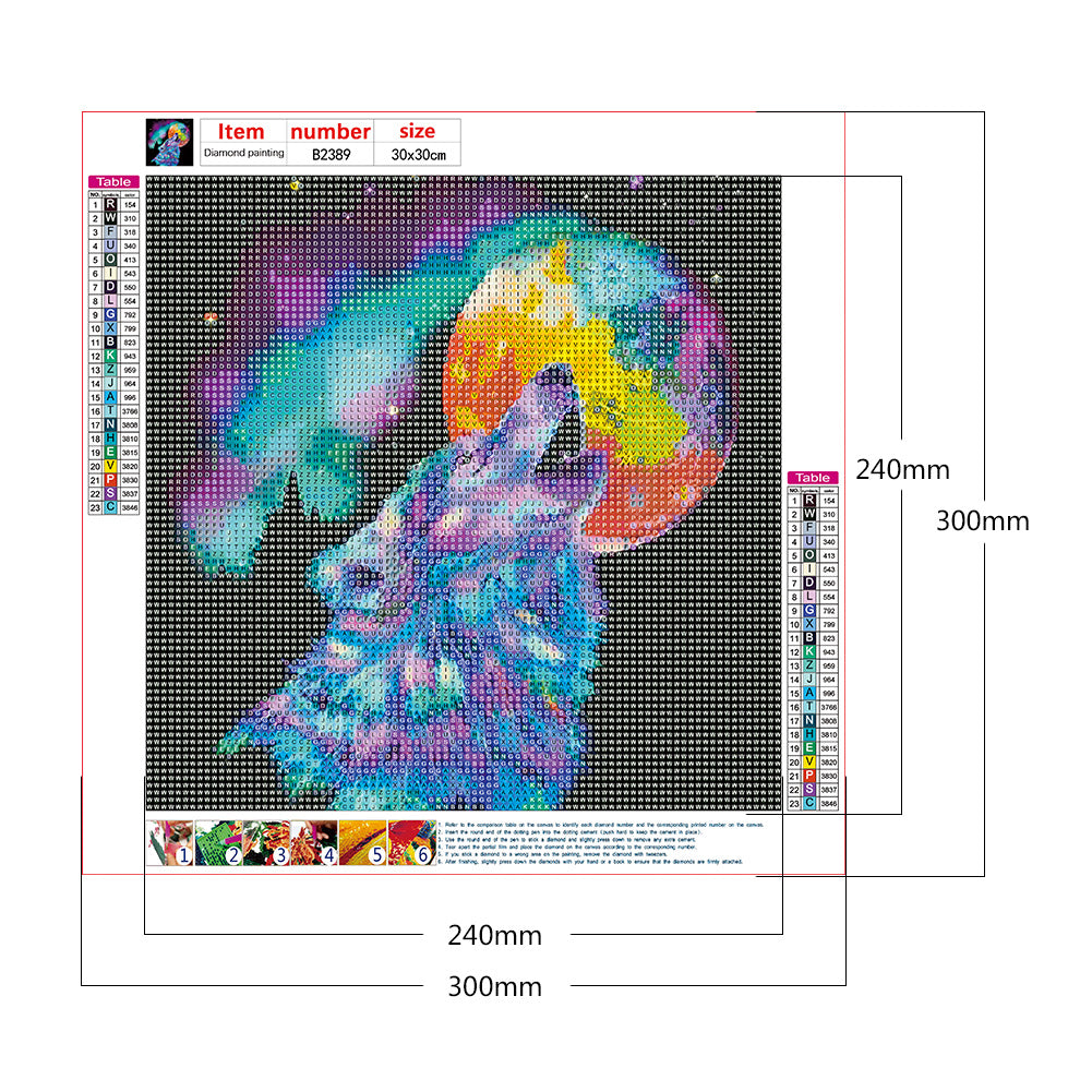 Wolf - Full Round Drill Diamond Painting 30*30CM