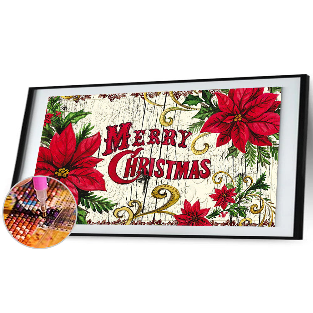 Christmas Flower - Full Round Drill Diamond Painting 50*25CM