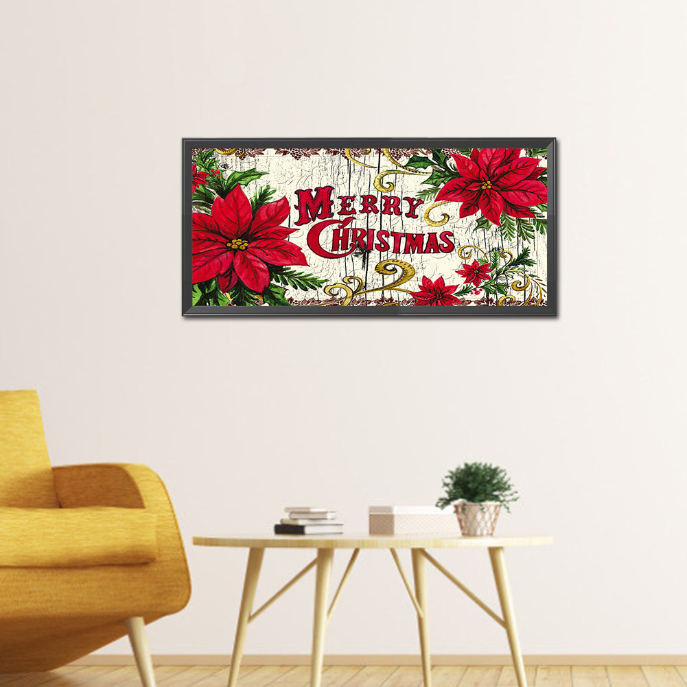 Christmas Flower - Full Round Drill Diamond Painting 50*25CM