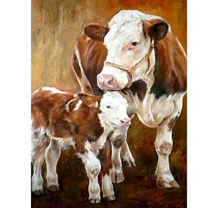 Cow Calf - Full Round Drill Diamond Painting 30*40CM