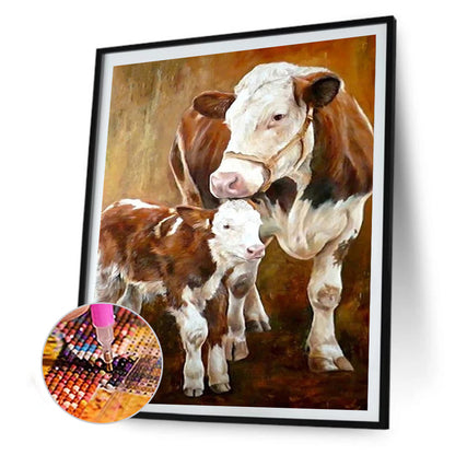 Cow Calf - Full Round Drill Diamond Painting 30*40CM