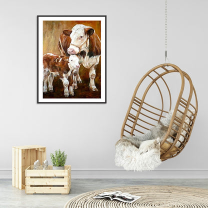 Cow Calf - Full Round Drill Diamond Painting 30*40CM