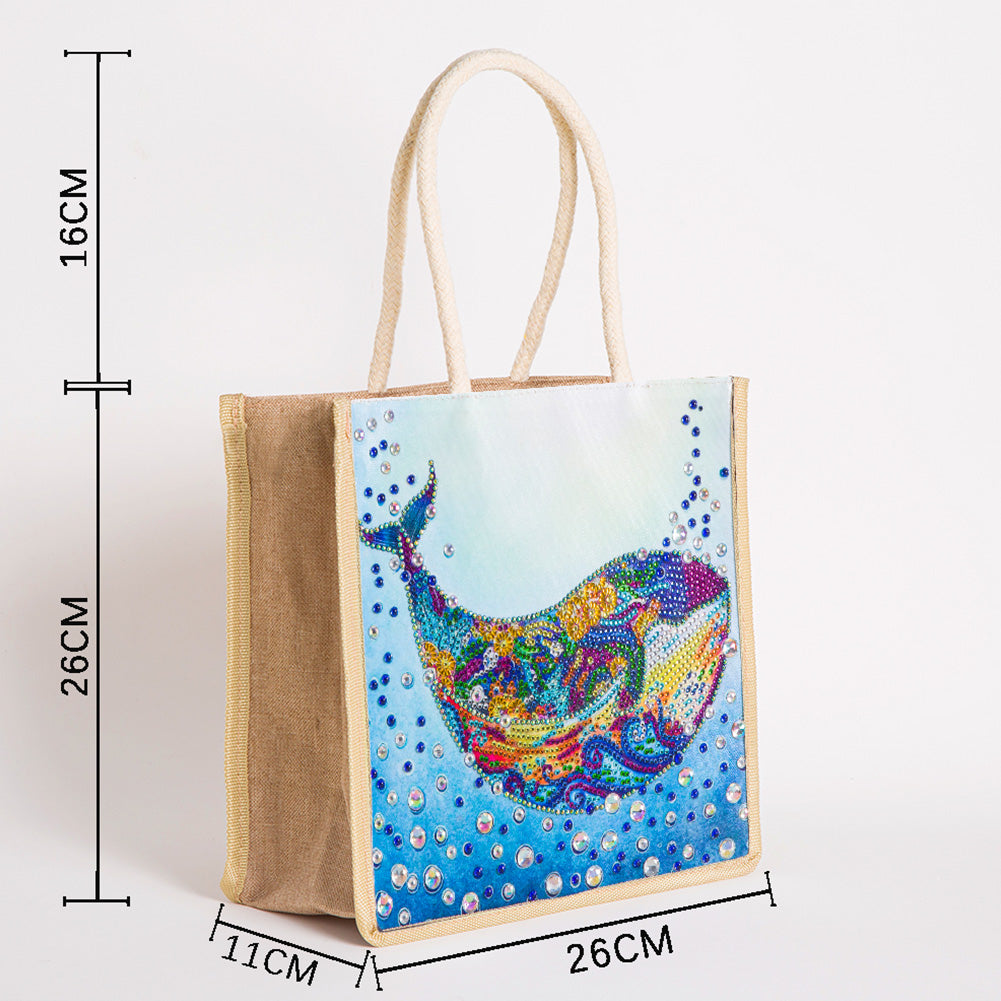5D Diamond Painting Linen Bags DIY Drill Handbag Reusable Eco Shopping Tote