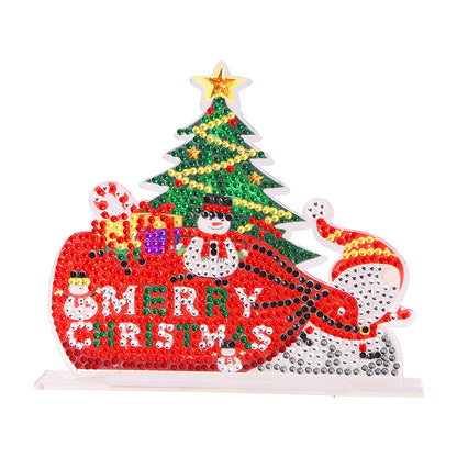 Christmas Diamond Drawing Desktop Mini Rhinestone Picture Mosaic Figurines