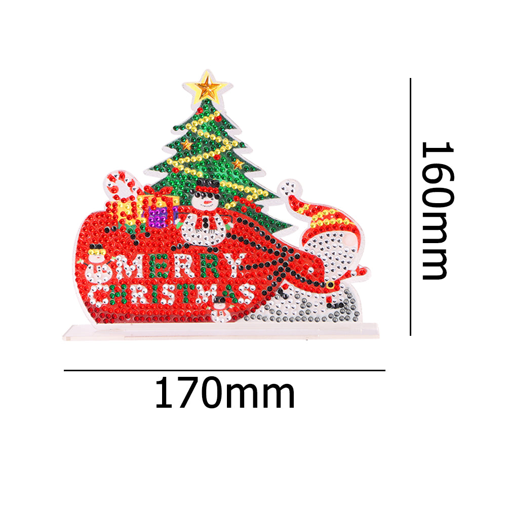 Christmas Diamond Drawing Desktop Mini Rhinestone Picture Mosaic Figurines