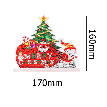 Christmas Diamond Drawing Desktop Mini Rhinestone Picture Mosaic Figurines