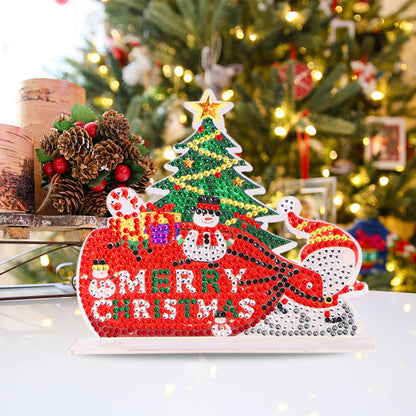 Christmas Diamond Drawing Desktop Mini Rhinestone Picture Mosaic Figurines