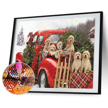 Dogs - Full Round Drill Diamond Painting 40*30CM