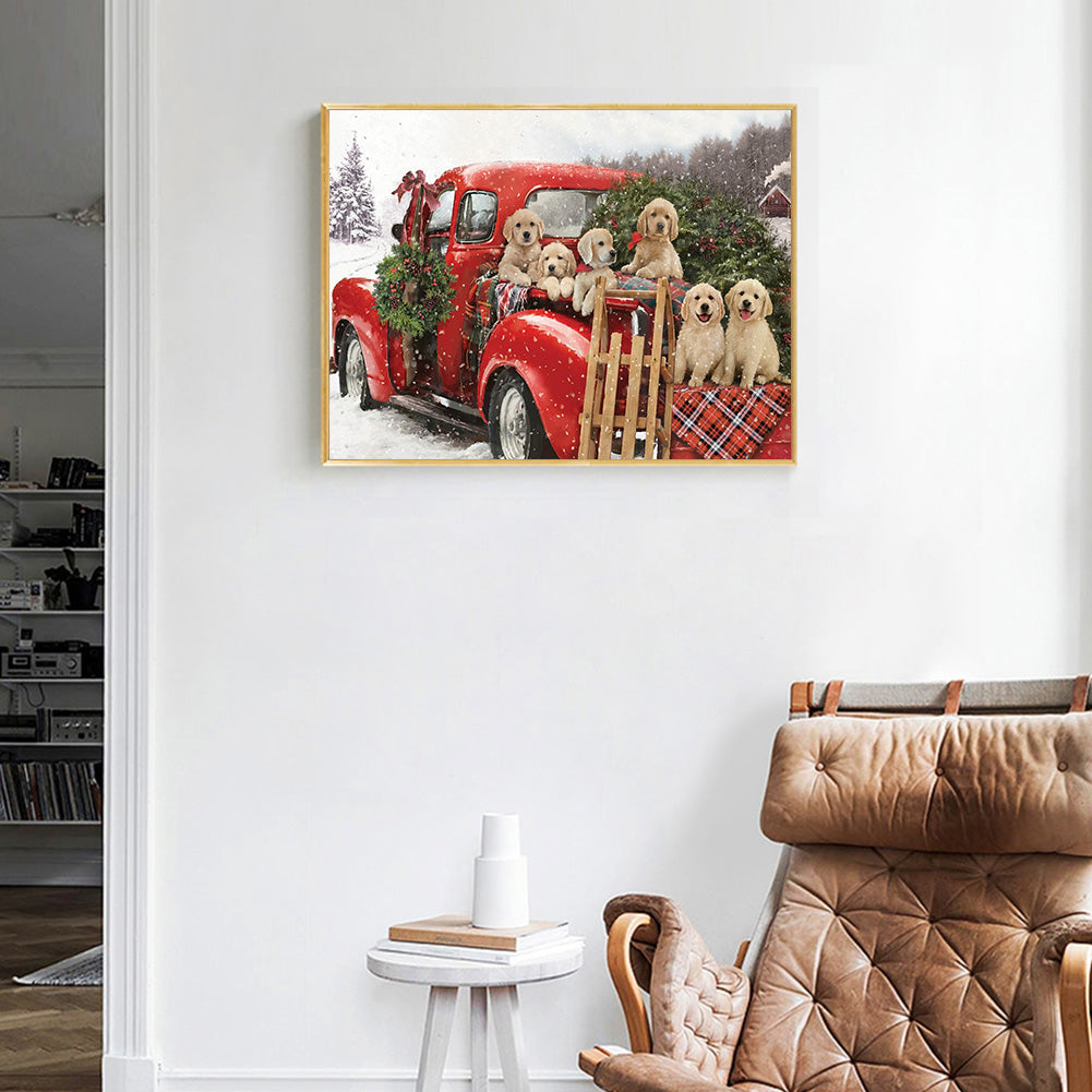 Dogs - Full Round Drill Diamond Painting 40*30CM