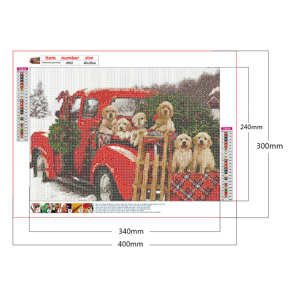 Dogs - Full Round Drill Diamond Painting 40*30CM