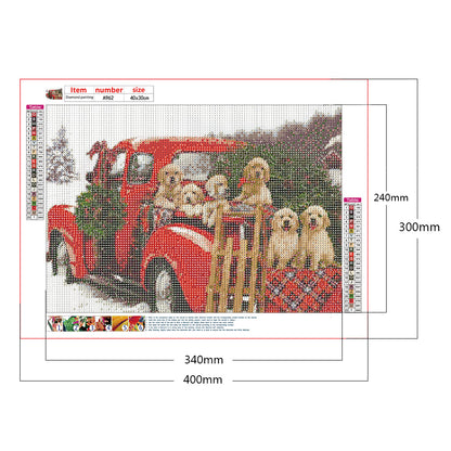 Dogs - Full Round Drill Diamond Painting 40*30CM