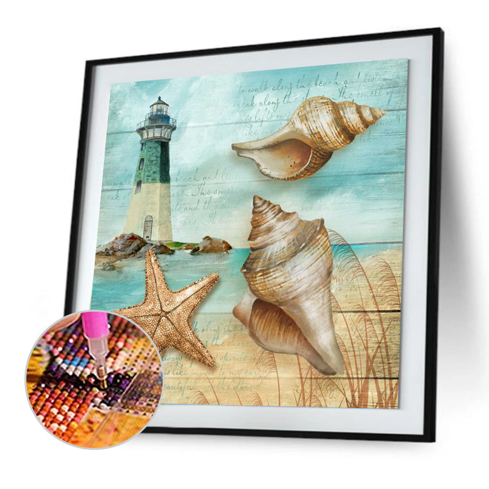 Beach - Full Round Drill Diamond Painting 40*40CM