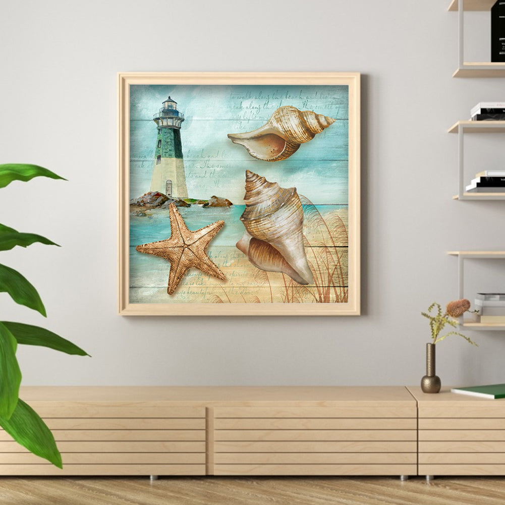 Beach - Full Round Drill Diamond Painting 40*40CM