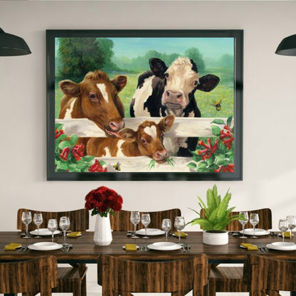 Cow Family - Full Round Drill Diamond Painting 40*30CM