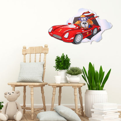 DIY Diamond Painting Handmade Car Monkey Rhinestone Pictures Wall Sticker