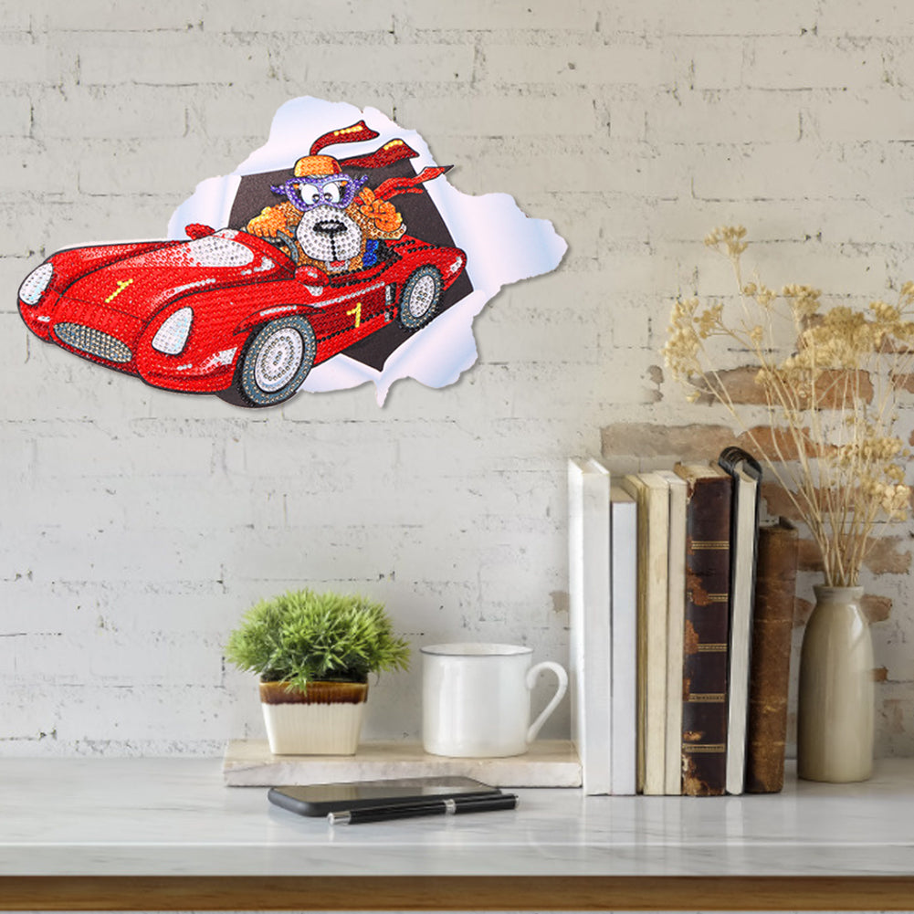 DIY Diamond Painting Handmade Car Monkey Rhinestone Pictures Wall Sticker