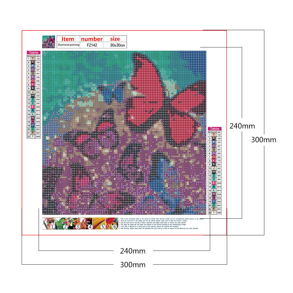 Color Butterfly - Full Square Drill Diamond Painting 30*30CM