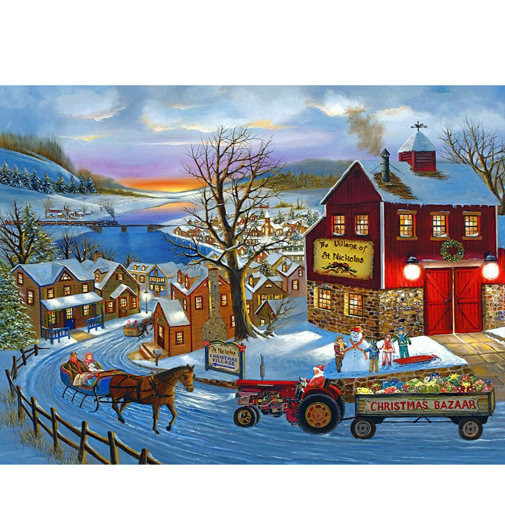 Snow Carriage - Full Round Drill Diamond Painting 50*40CM