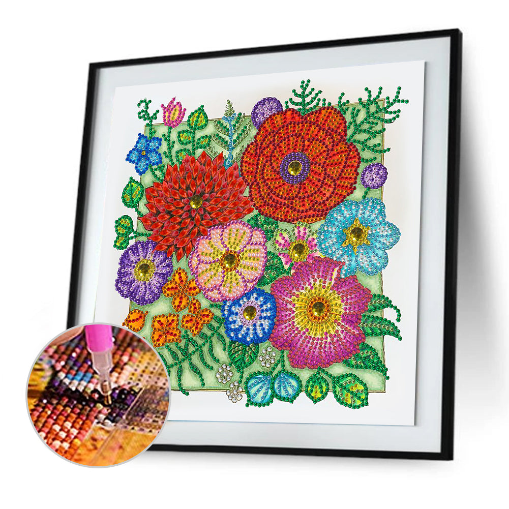 Flower - Special Shaped Drill Diamond Painting 30*30CM