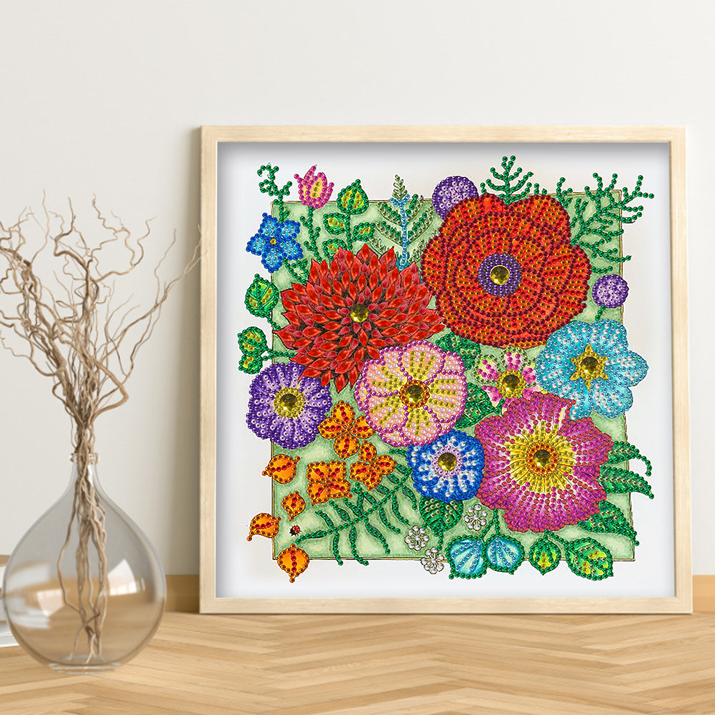 Flower - Special Shaped Drill Diamond Painting 30*30CM