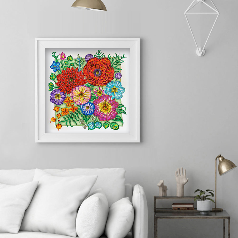 Flower - Special Shaped Drill Diamond Painting 30*30CM