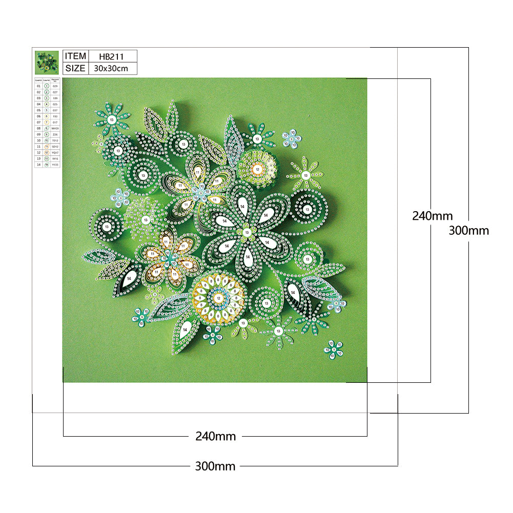 Flower - Special Shaped Drill Diamond Painting 30*30CM