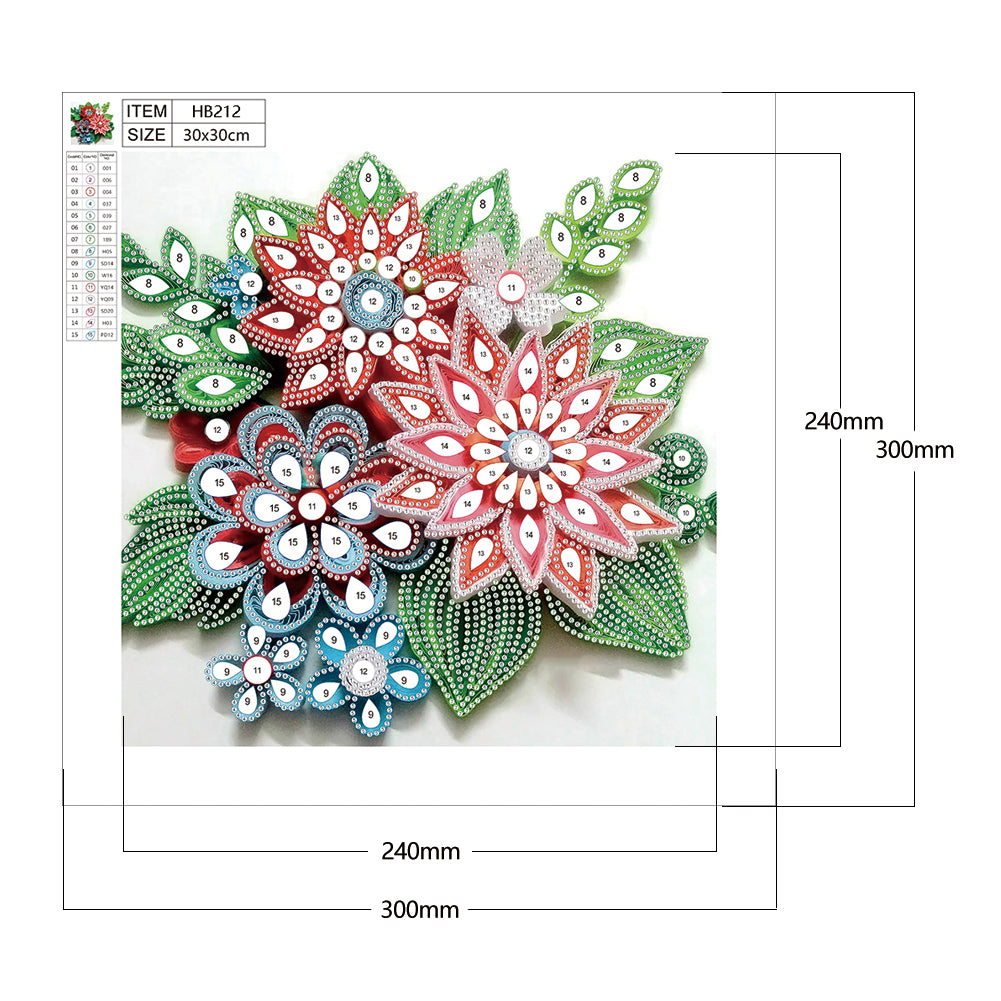 Flower - Special Shaped Drill Diamond Painting 30*30CM