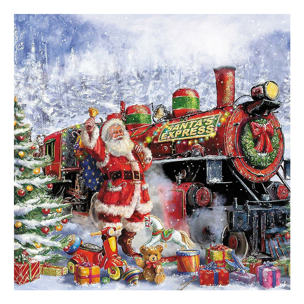 Santa Train - Full Round Drill Diamond Painting 40*40CM