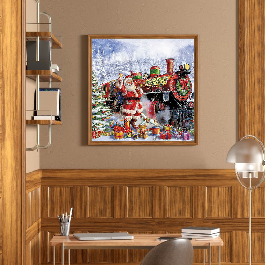 Santa Train - Full Round Drill Diamond Painting 40*40CM