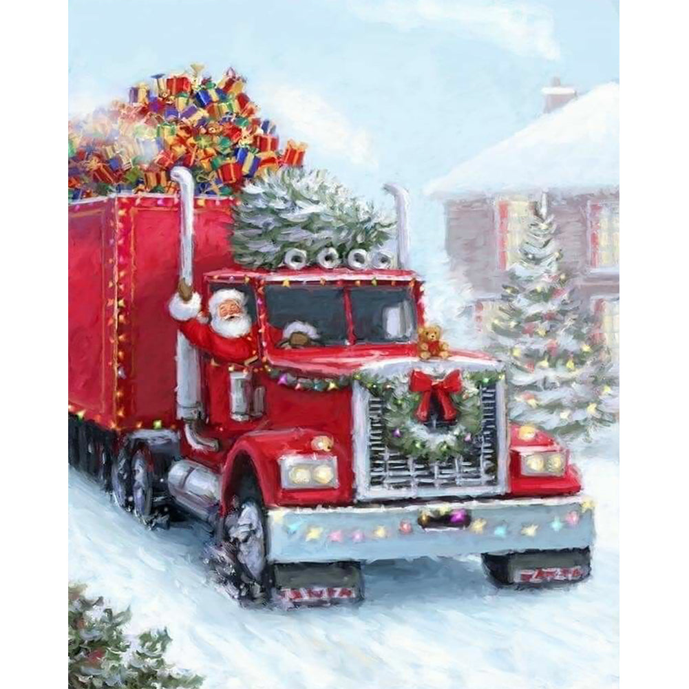 Santa Cart - Full Round Drill Diamond Painting 40*50CM