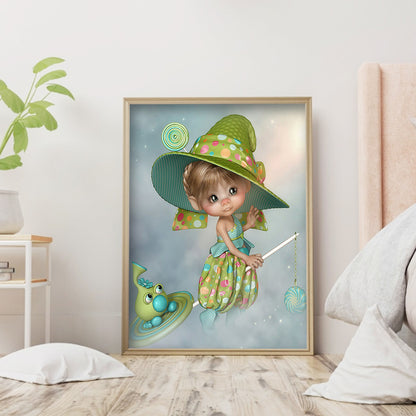 Cartoon Girl - Full Round Drill Diamond Painting 30*40CM