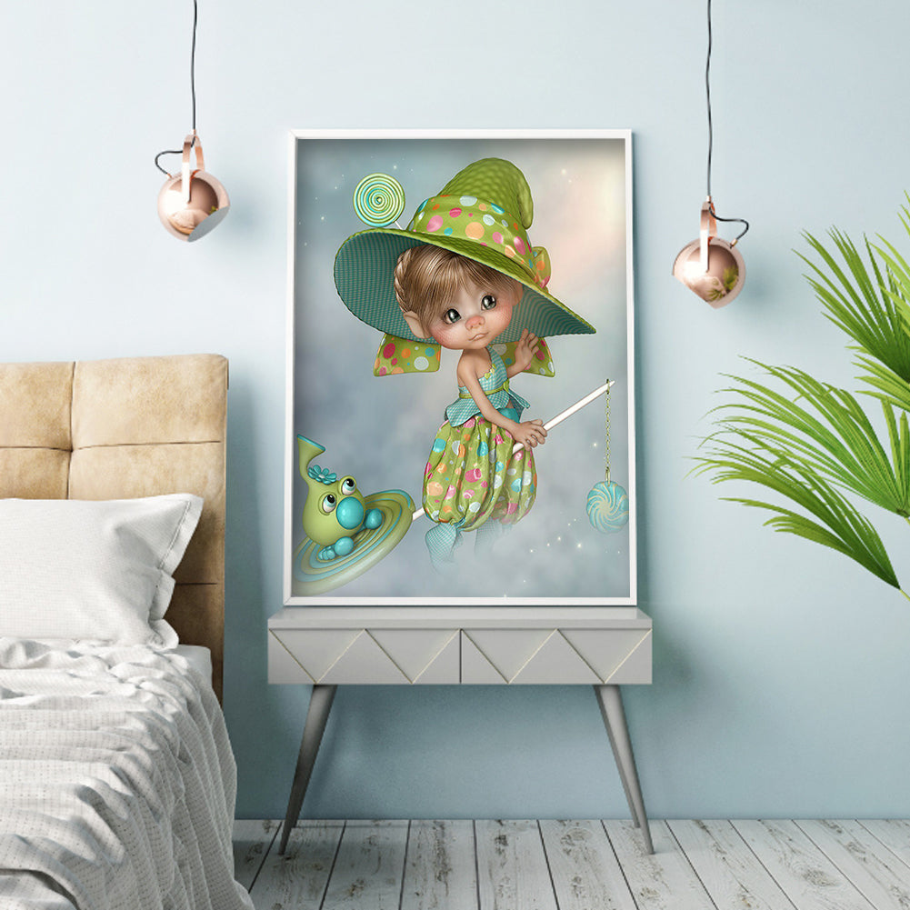 Cartoon Girl - Full Round Drill Diamond Painting 30*40CM