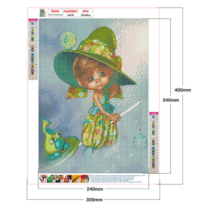 Cartoon Girl - Full Round Drill Diamond Painting 30*40CM