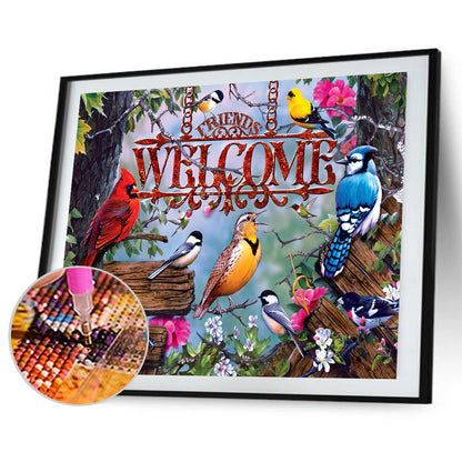 Bird Letters - Full Round Drill Diamond Painting 40*30CM