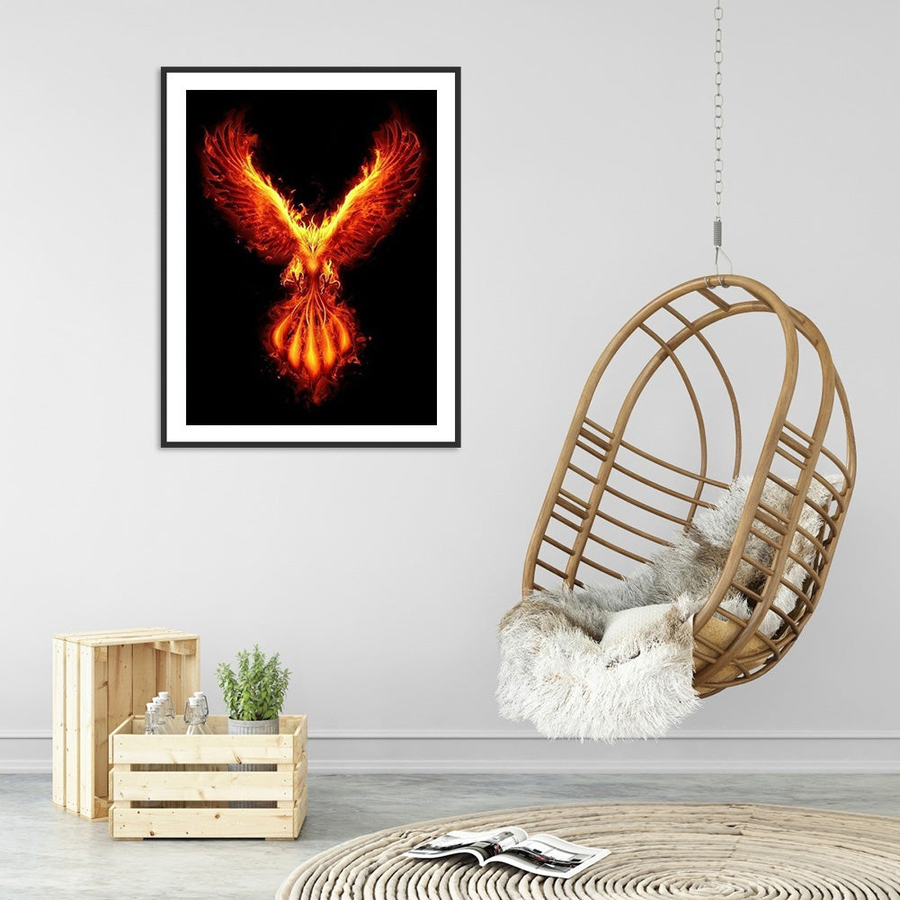 Fire Phoenix - Full Round Drill Diamond Painting 30*40CM
