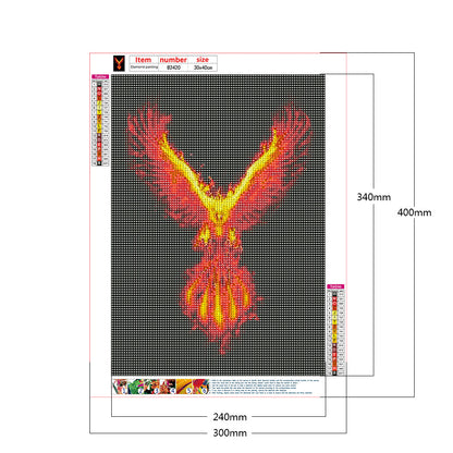 Fire Phoenix - Full Round Drill Diamond Painting 30*40CM