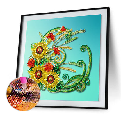 Flower - Special Shaped Drill Diamond Painting 30*30CM