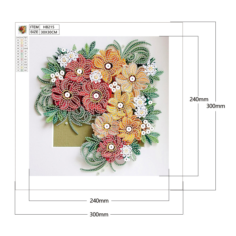 Flower - Special Shaped Drill Diamond Painting 30*30CM