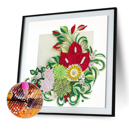 Flower - Special Shaped Drill Diamond Painting 30*30CM