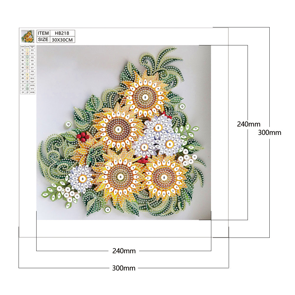 Flower - Special Shaped Drill Diamond Painting 30*30CM