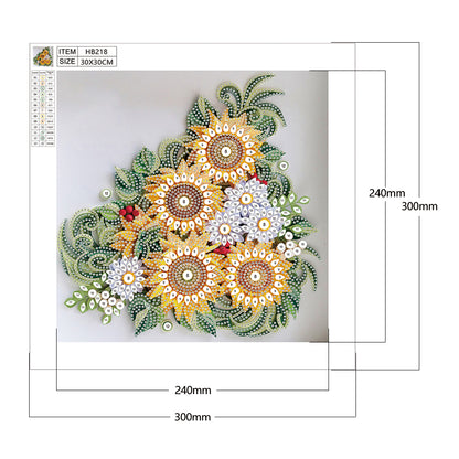 Flower - Special Shaped Drill Diamond Painting 30*30CM