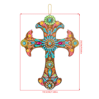 DIY Diamond Painting Cross Pendant Acrylic Mosaic Hanging Wall Home Decor