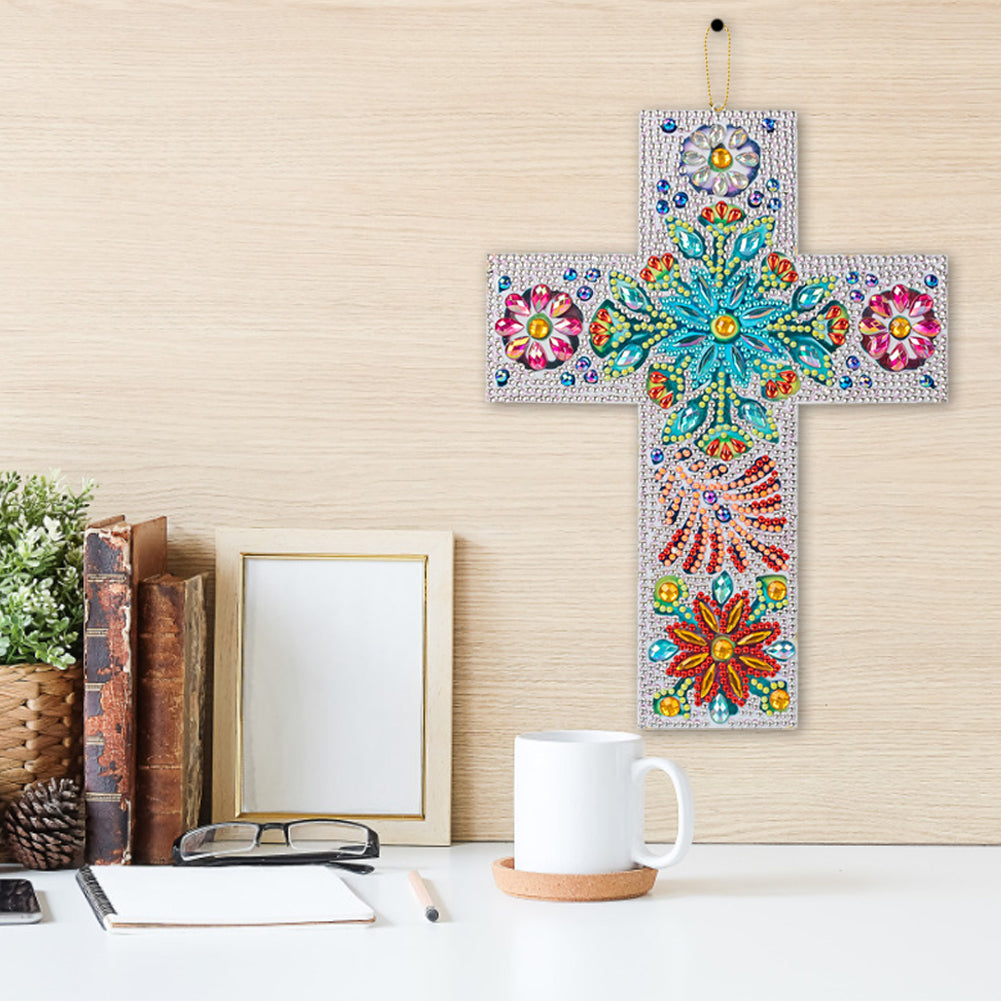 DIY Diamond Painting Cross Pendant Acrylic Mosaic Hanging Wall Home Decor