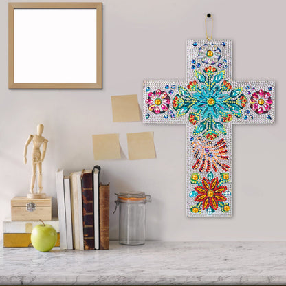 DIY Diamond Painting Cross Pendant Acrylic Mosaic Hanging Wall Home Decor