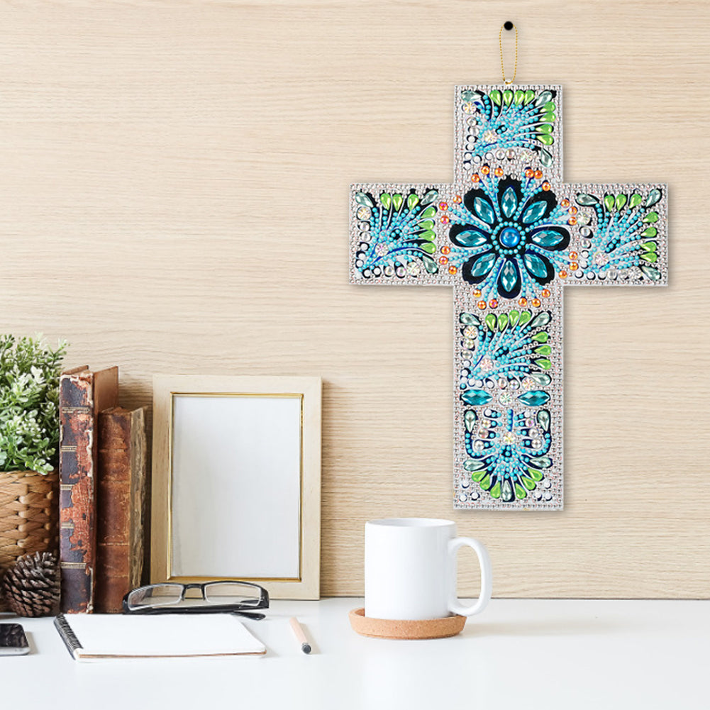 DIY Diamond Painting Cross Pendant Acrylic Mosaic Hanging Wall Home Decor